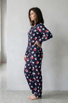 Zivame Farm Lore Knit Cotton Pyjama Set - Black Iris — thumbnail 2