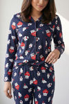 Zivame Farm Lore Knit Cotton Pyjama Set - Black Iris — thumbnail 5
