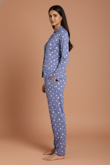Zivame Farm Lore Knit Cotton Pyjama Set - Bleachedden — image 3