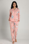 Zivame Farm Lore Knit Cotton Pyjama Set - Blossom — thumbnail 1