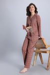 Zivame Knit Cotton Pyjama Set - Cedarwood — thumbnail 1