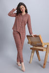 Zivame Knit Cotton Pyjama Set - Cedarwood — thumbnail 2