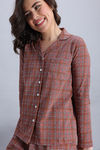 Zivame Knit Cotton Pyjama Set - Cedarwood — thumbnail 5