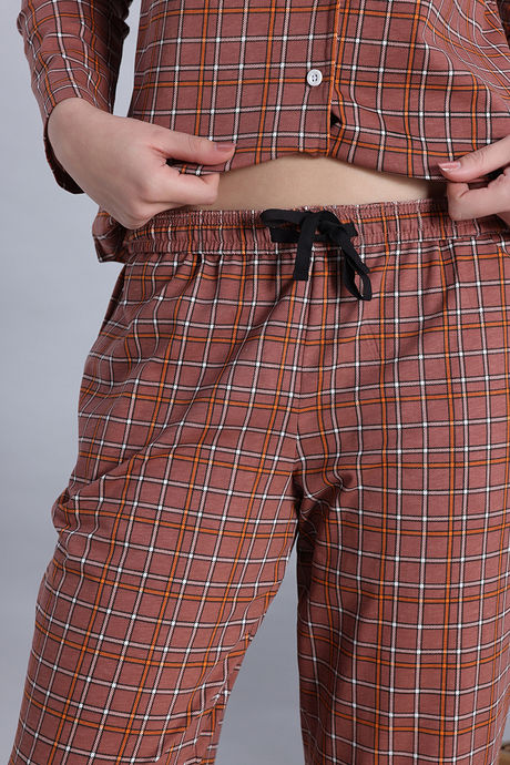 Zivame Knit Cotton Pyjama Set - Cedarwood — image 7