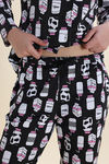 Zivame Farm Lore Knit Cotton Pyjama Set - Jet Black — thumbnail 7
