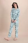 Zivame Farm Lore Knit Cotton Pyjama Set - Opal Blue — thumbnail 2