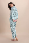 Zivame Farm Lore Knit Cotton Pyjama Set - Opal Blue — thumbnail 3