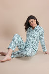 Zivame Farm Lore Knit Cotton Pyjama Set - Opal Blue — thumbnail 4