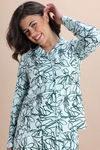 Zivame Farm Lore Knit Cotton Pyjama Set - Opal Blue — thumbnail 5