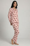 Zivame Farm Lore Knit Cotton Pyjama Set - Peachskin — thumbnail 4