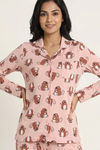 Zivame Farm Lore Knit Cotton Pyjama Set - Peachskin — thumbnail 5