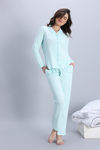 Zivame Knit Cotton Pyjama Set - Opal Blue — thumbnail 2