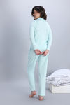 Zivame Knit Cotton Pyjama Set - Opal Blue — thumbnail 4