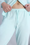 Zivame Knit Cotton Pyjama Set - Opal Blue — thumbnail 7