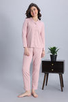 Zivame Knit Cotton Pyjama Set - Palemauve — thumbnail 1