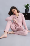 Zivame Knit Cotton Pyjama Set - Palemauve — thumbnail 4