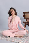 Zivame Knit Cotton Pyjama Set - Peach Skin — thumbnail 4