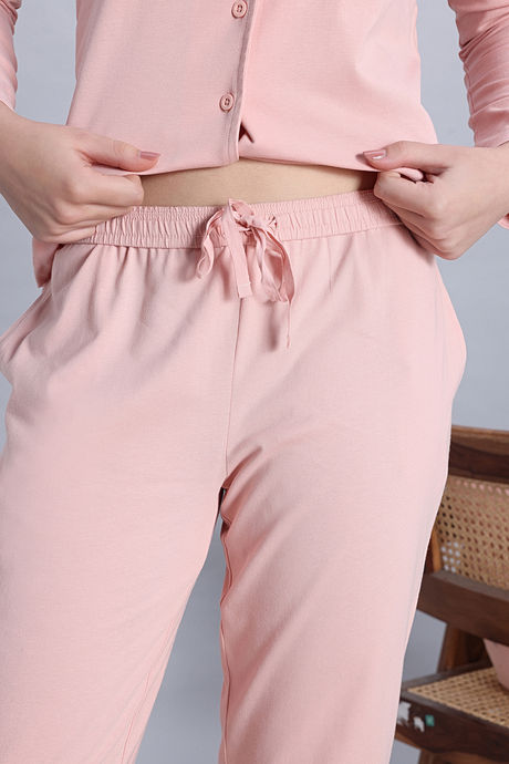 Zivame Knit Cotton Pyjama Set - Peach Skin — image 7