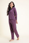 Zivame Knit Cotton Pyjama Set - Pickled Beet — thumbnail 2