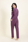 Zivame Knit Cotton Pyjama Set - Pickled Beet — thumbnail 3