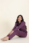 Zivame Knit Cotton Pyjama Set - Pickled Beet — thumbnail 4