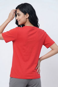 Zivame Peanuts Knit Cotton Loungewear Top - Cayenne — thumbnail 3
