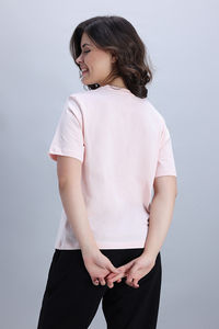 Zivame Donald Duck Knit Cotton Loungewear Top - Dark Pinkdogwood — thumbnail 4