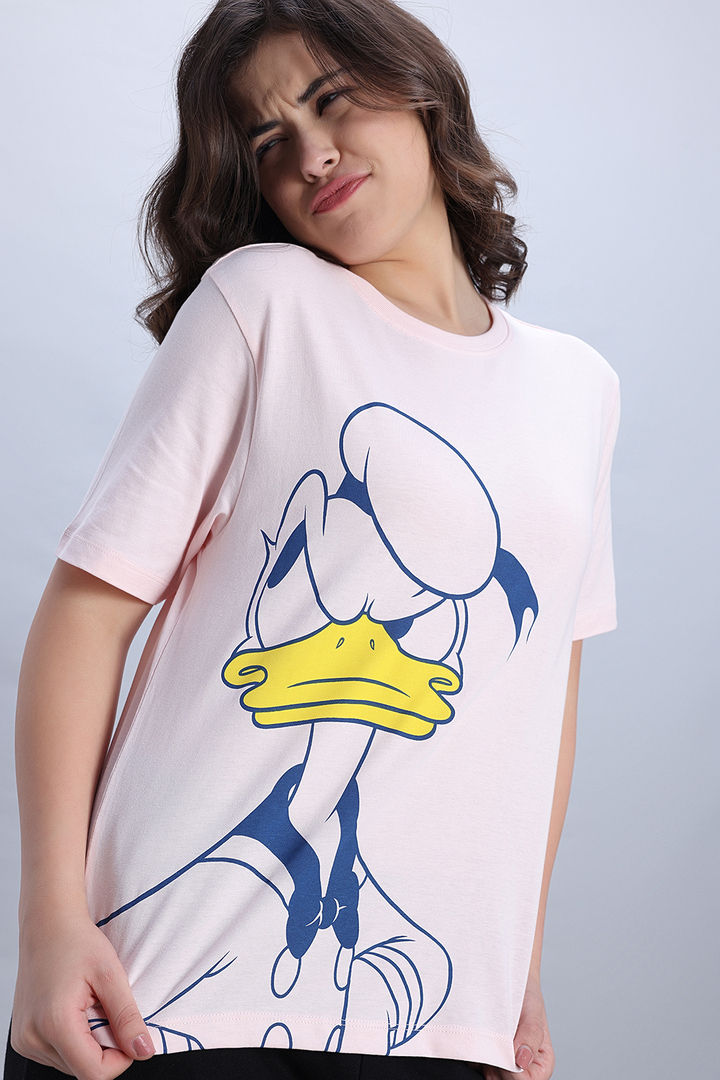 Zivame Donald Duck Knit Cotton Loungewear Top - Dark Pinkdogwood — image 5