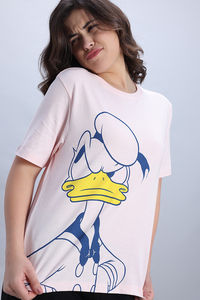 Zivame Donald Duck Knit Cotton Loungewear Top - Dark Pinkdogwood — thumbnail 5