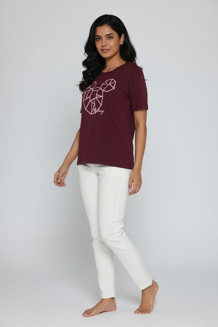Zivame Mickey Knit Cotton Lifewear Top - Fig — image 5