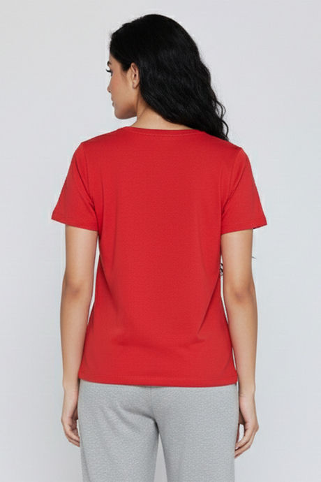 Zivame Donald Duck Knit Cotton Loungewear Top - Mars Red — image 4