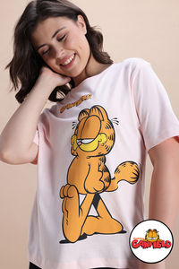 Zivame Garfield Knit Cotton Loungewear Top - Pink Dogwood — thumbnail 2