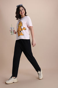 Zivame Garfield Knit Cotton Loungewear Top - Pink Dogwood — thumbnail 6