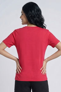 Zivame Minnie Mouse Knit Cotton Loungewear Top - Raspberry — thumbnail 3
