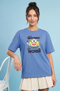 Zivame Minions Knit Cotton Loungewear Top - Riviera — thumbnail 1