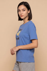 Zivame Minions Knit Cotton Loungewear Top - Riviera — thumbnail 3