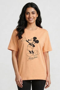 Zivame Mickey Mouse Knit Cotton Loungewear Top - Sunburst — thumbnail 2