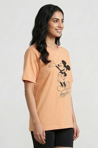 Zivame Mickey Mouse Knit Cotton Loungewear Top - Sunburst — thumbnail 3