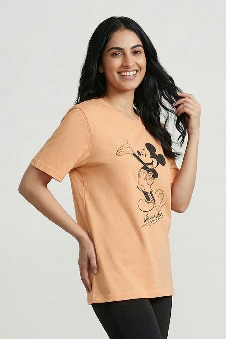 Zivame Mickey Mouse Knit Cotton Lifewear Top - Sunburst — image 6
