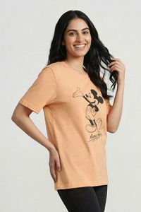 Zivame Mickey Mouse Knit Cotton Loungewear Top - Sunburst — thumbnail 6