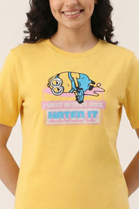 Zivame Minions Knit Cotton Loungewear Top - Yarrow — thumbnail 4