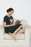 Zivame Knit Cotton Knee Length Nightdress - Mountain View — thumbnail 4