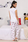 Zivame X Disney Minnie Mouse Knit Cotton Pyjama Set - White N Print — thumbnail 3