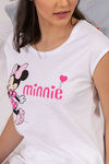 Zivame X Disney Minnie Mouse Knit Cotton Pyjama Set - White N Print — thumbnail 5