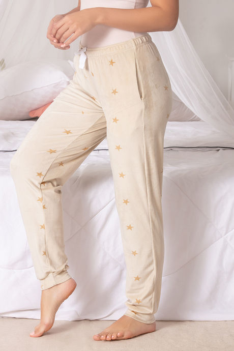 Zivame Velvety Soft Butter-Soft Poly Knit Pyjama - Beige — image 2