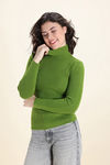 Zivame Retro Peek Full Sleeve Sweater - Olive — thumbnail 3