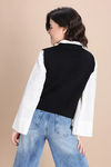 Zivame Retro Peek Sleeveless Sweater - Black — thumbnail 3