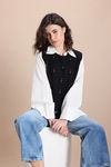 Zivame Retro Peek Sleeveless Sweater - Black — thumbnail 4