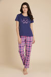 Zivame Knit Cotton Pyjama Set - Aurora Pink — thumbnail 1