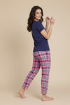 Zivame Knit Cotton Pyjama Set - Aurora Pink — thumbnail 2